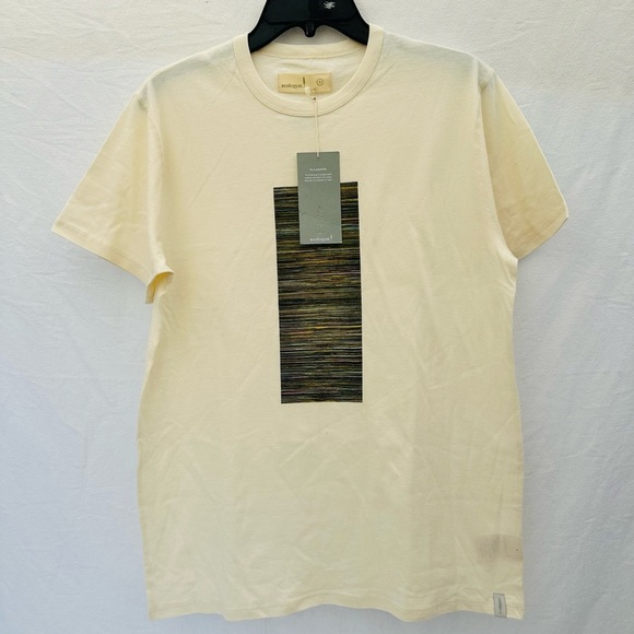 Ecologyst 100%Organic Cotton unisex Cream and Black Short Sleeve Tee #A - Picture 1 of 7